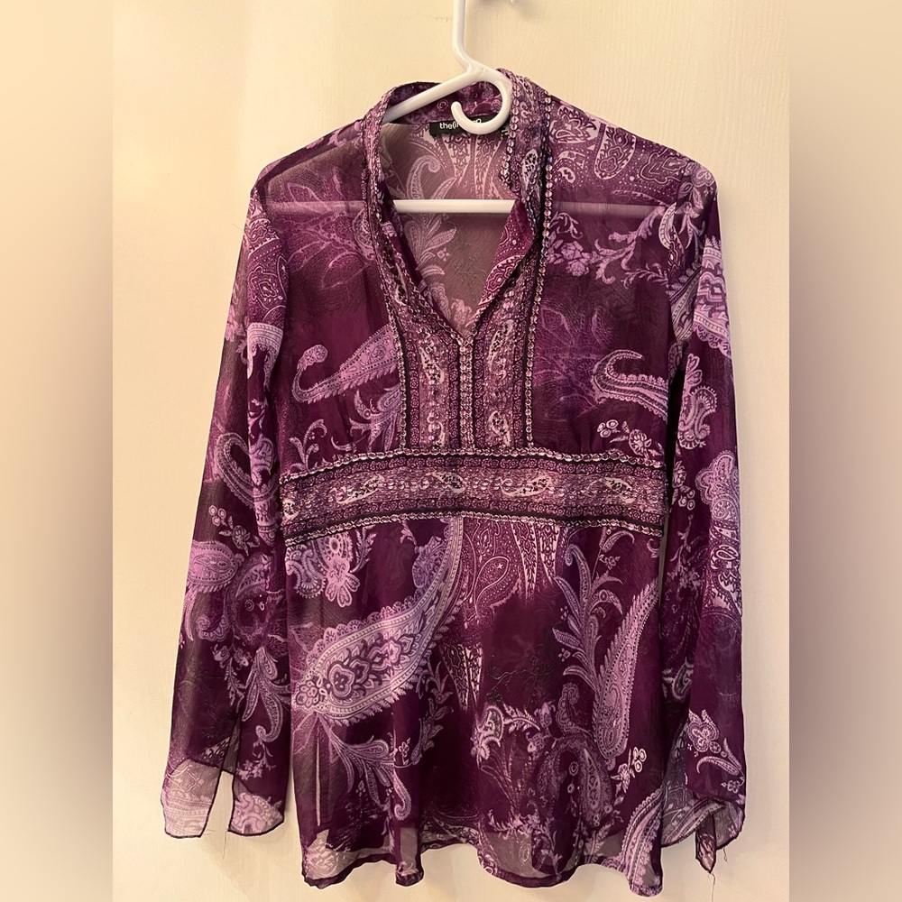 Purple Tunic Top with Sequin Detail and Split Sleeves. The In Shop brand.